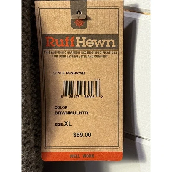 New! Ruff Hewn Womens XL Wool Brown Cable Knit Button Sleeve Turtleneck Top - Picture 2 of 8